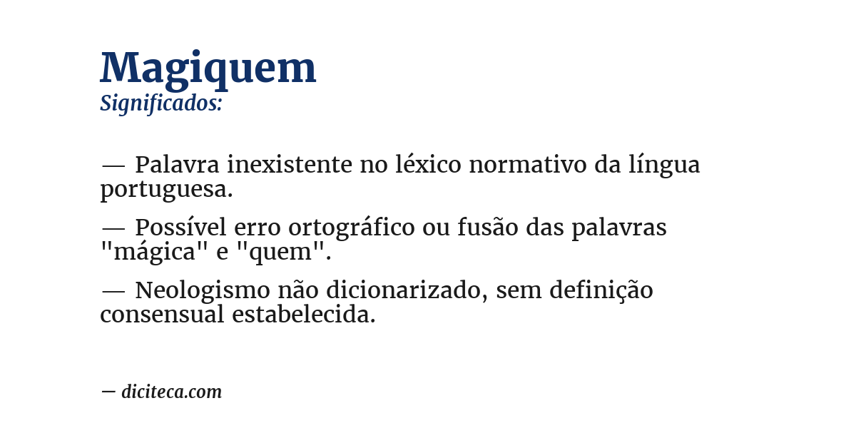 Significado de magiquem