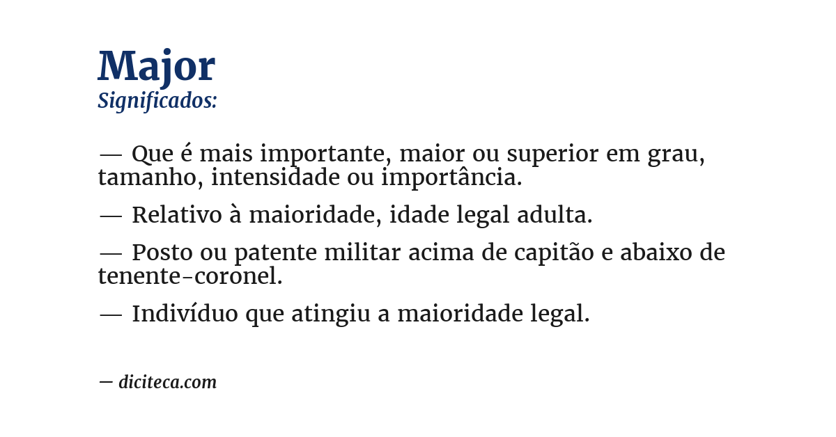 Significado de major