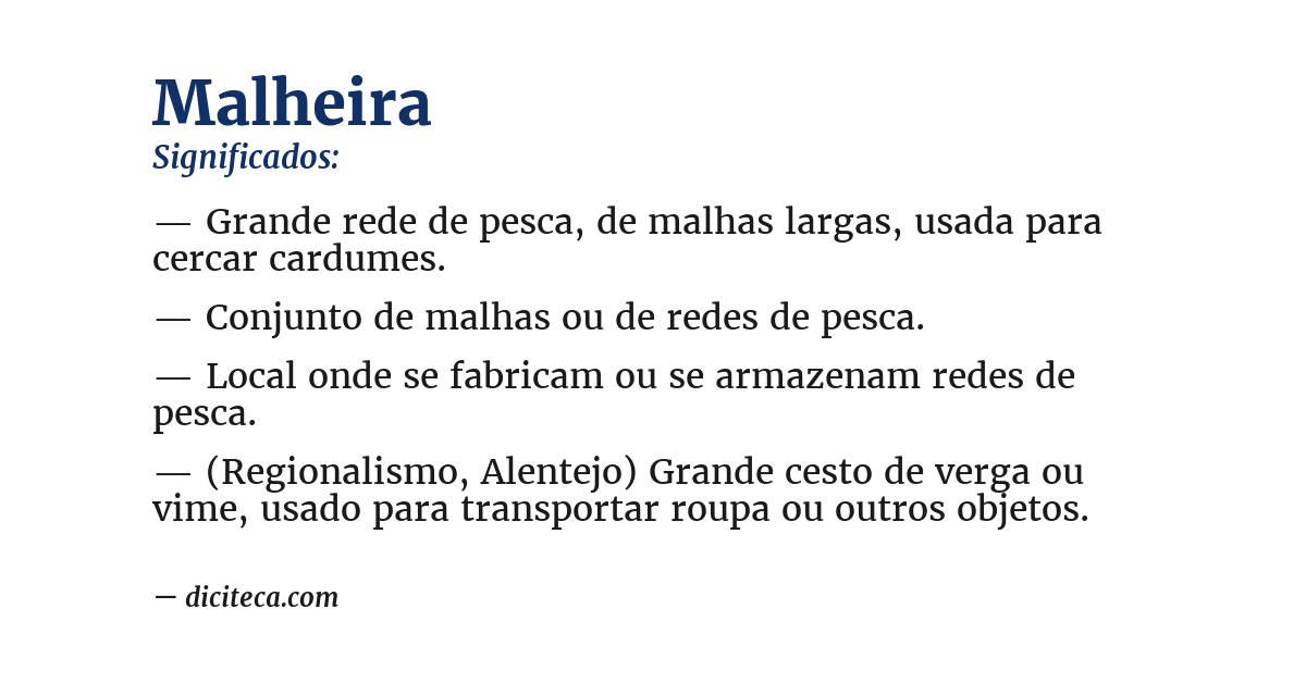Significado de malheira