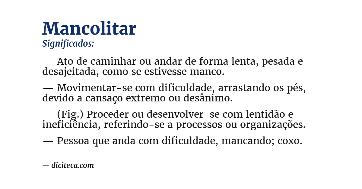 Significado de mancolitar