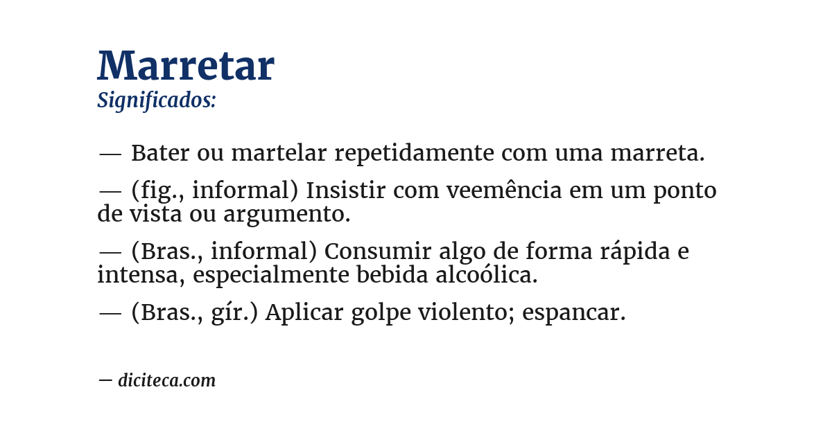 Significado de marretar