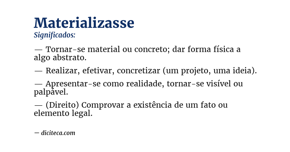 Significado de materializasse