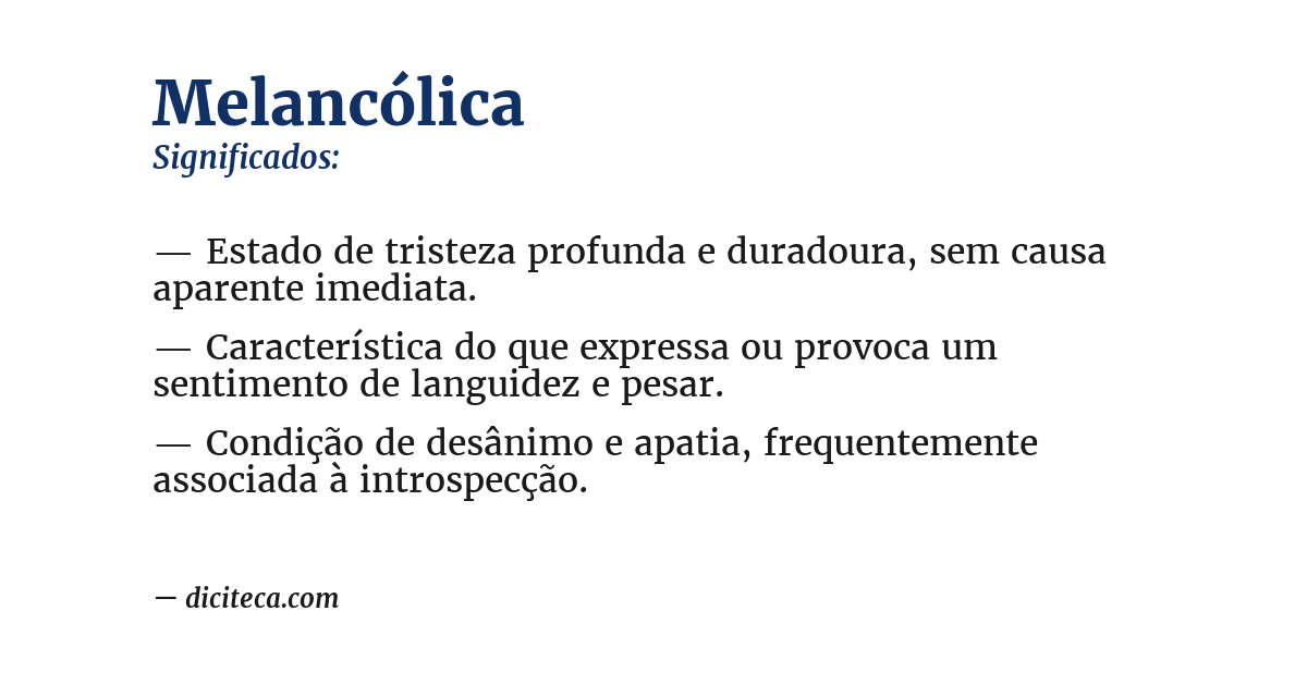 Significado de melancólica