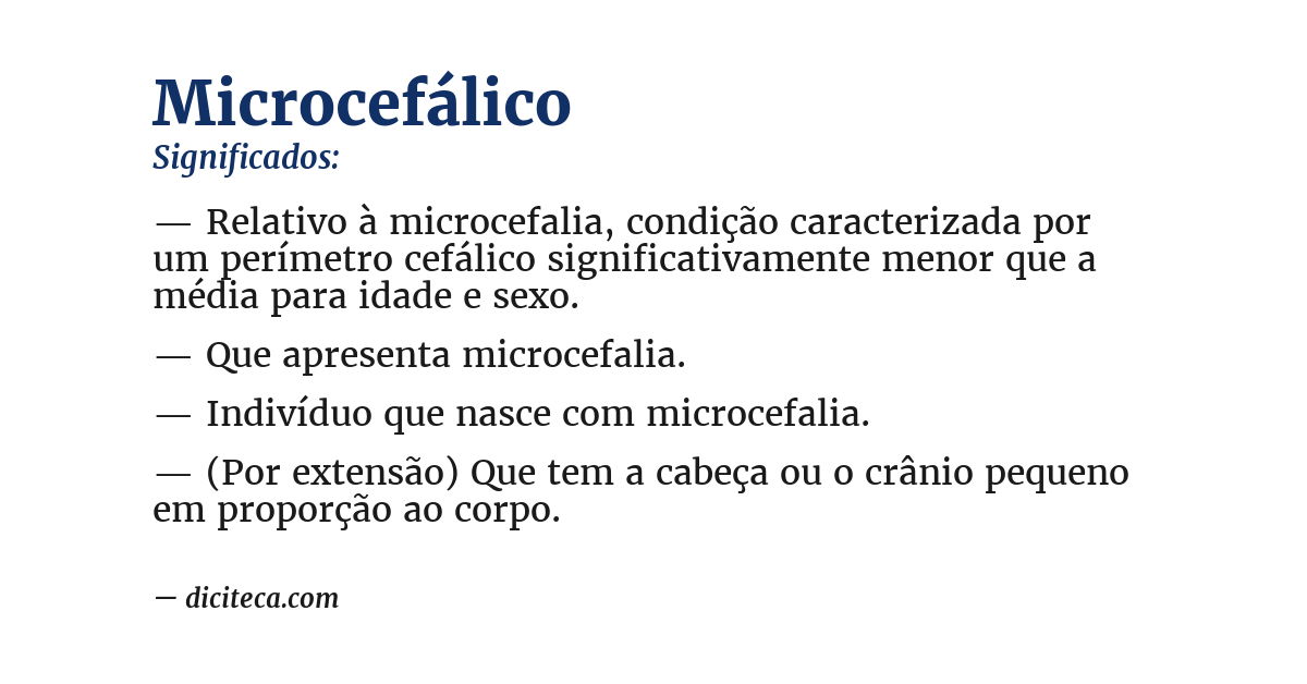 Significado de microcefálico