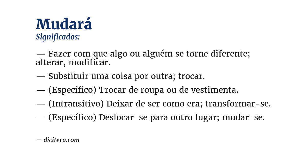 Significado de mudará