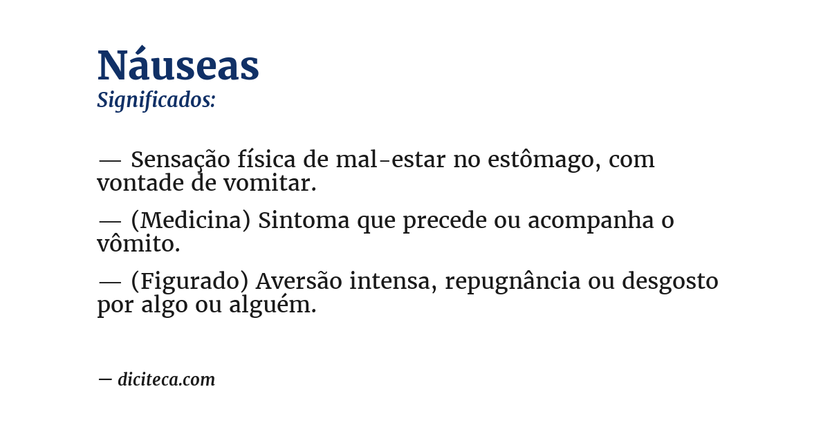 Significado de náuseas