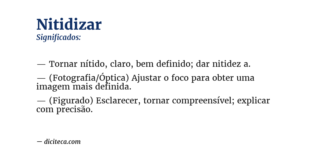 Significado de nitidizar