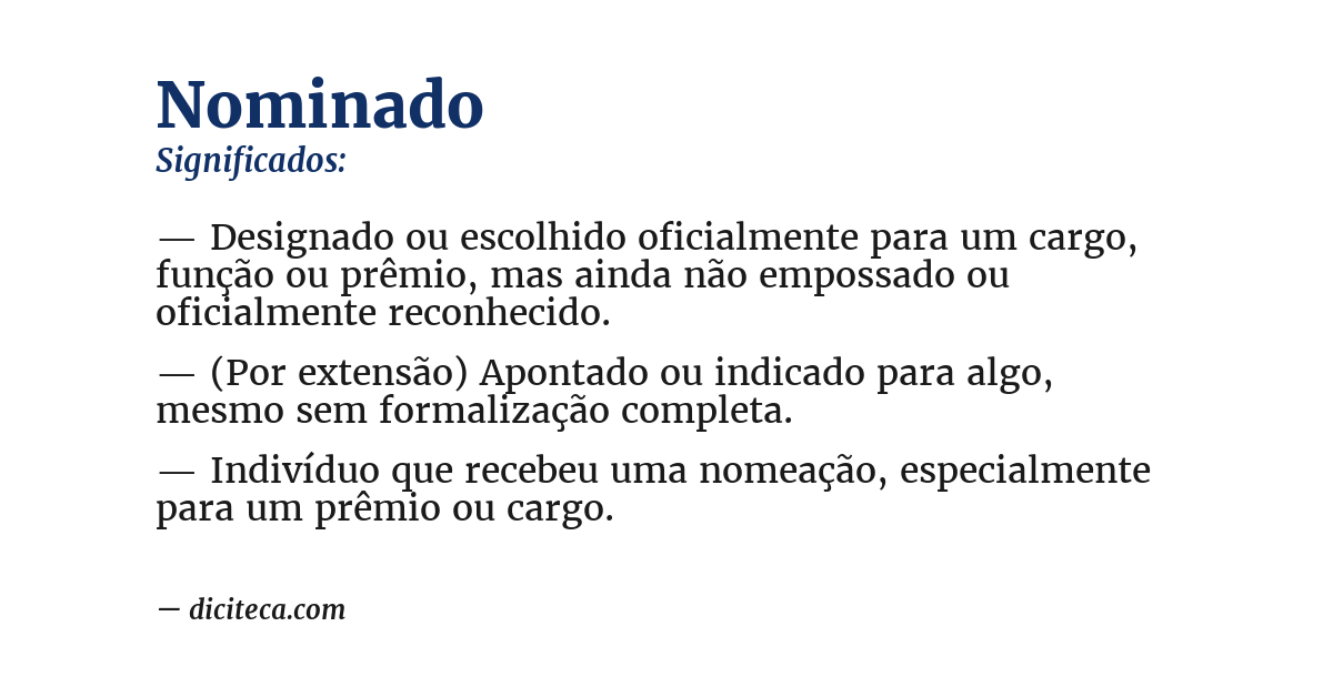 Significado de nominado