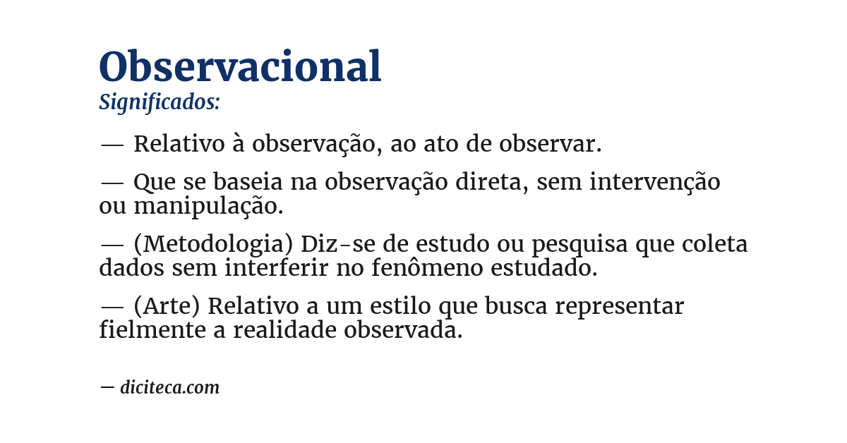 Significado de observacional