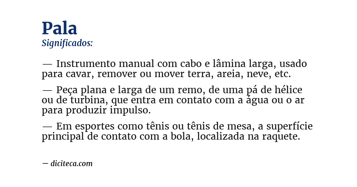 Significado de pala