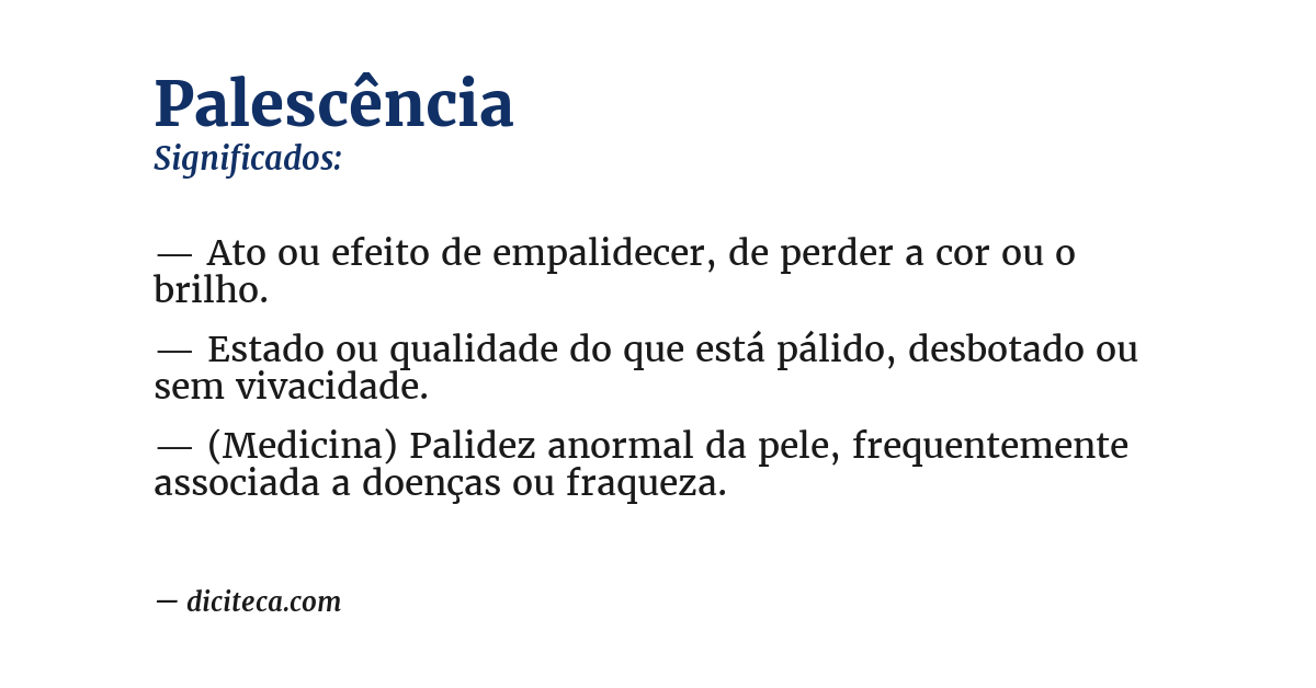Significado de palescência