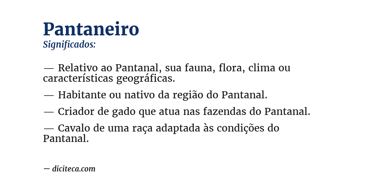Significado de pantaneiro