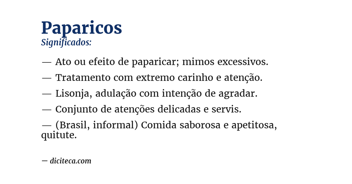 Significado de paparicos