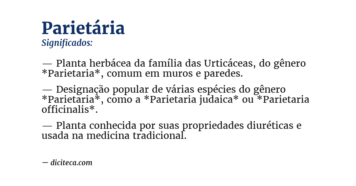 Significado de parietária