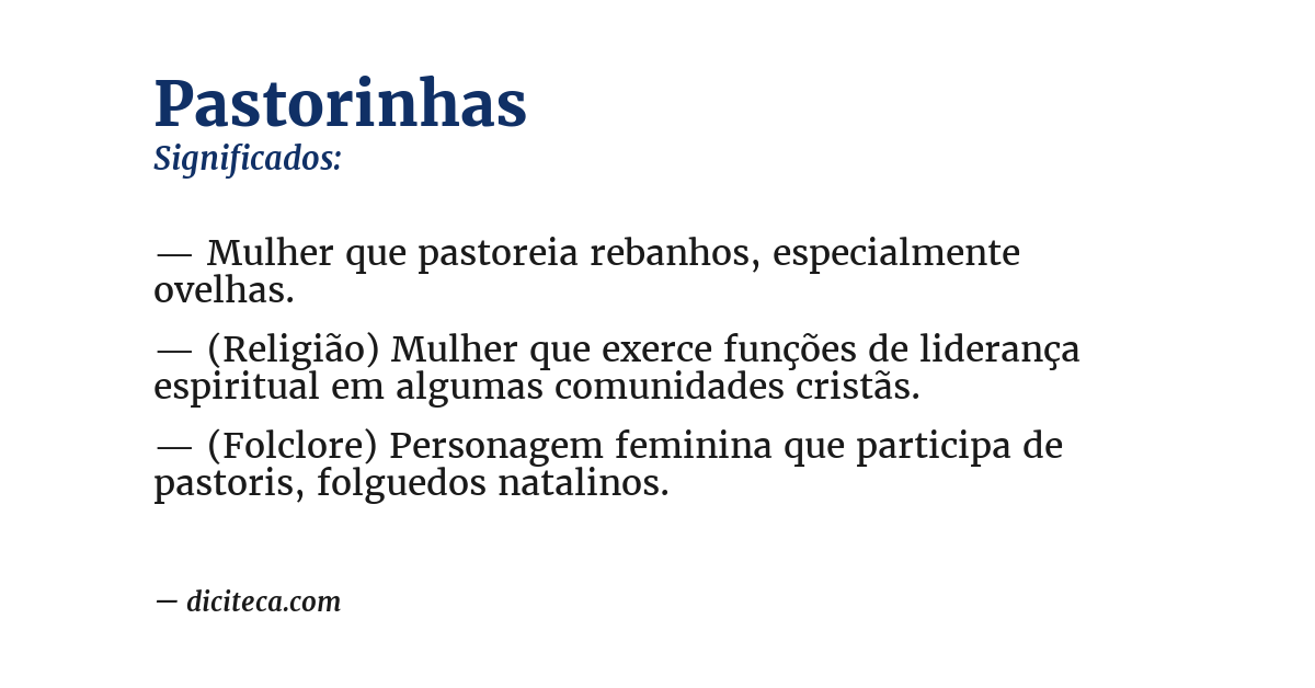 Significado de pastorinhas