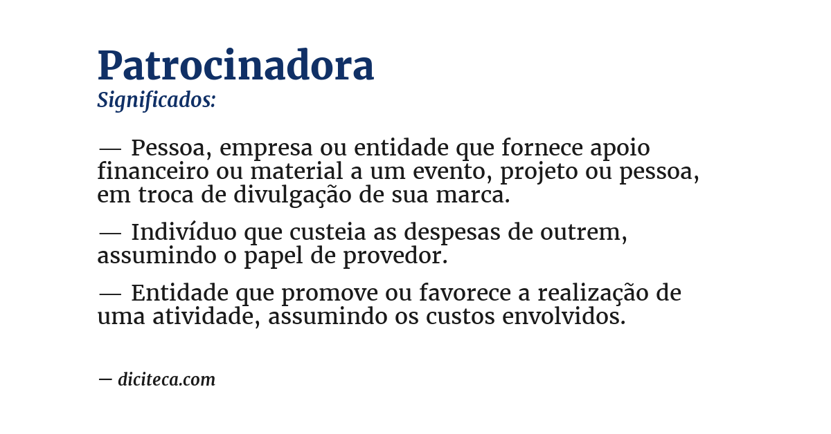 Significado de patrocinadora