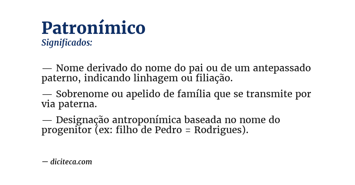 Significado de patronímico
