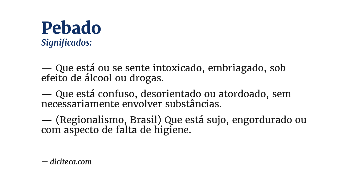 Significado de pebado
