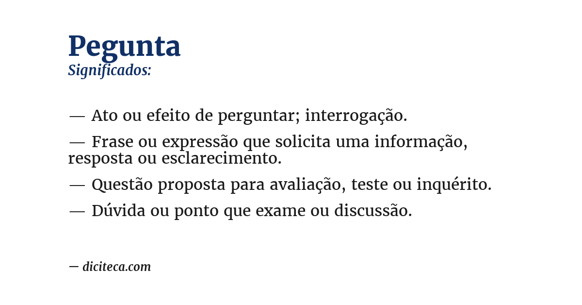 Significado de pegunta