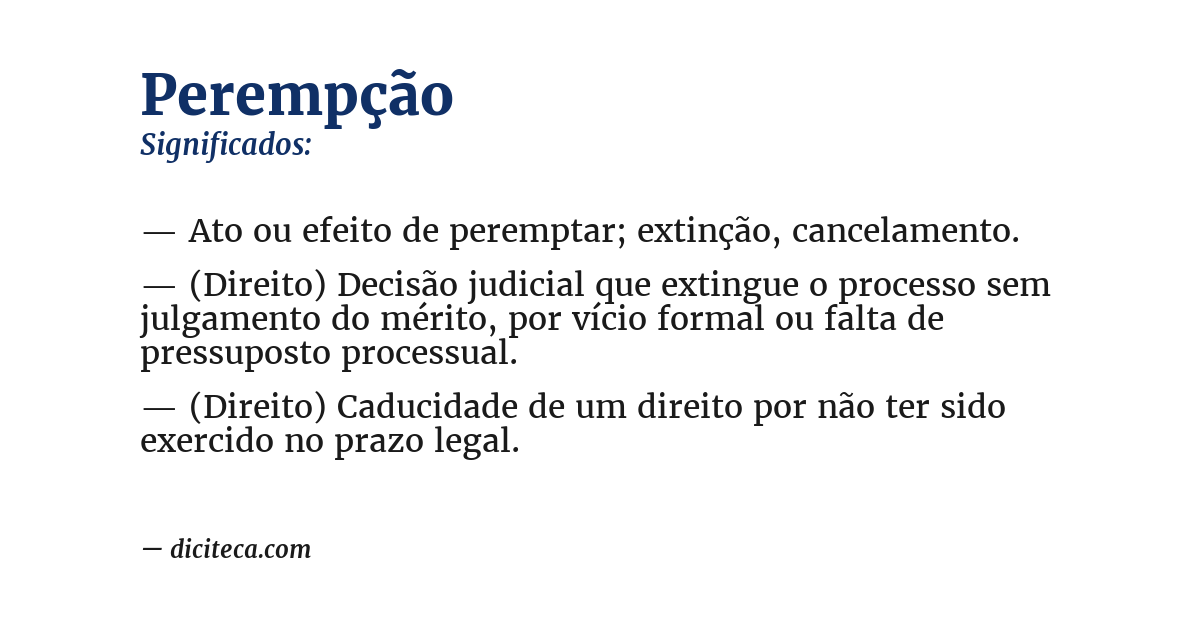 Significado de perempção