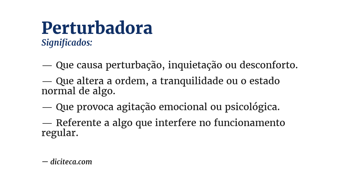 Significado de perturbadora