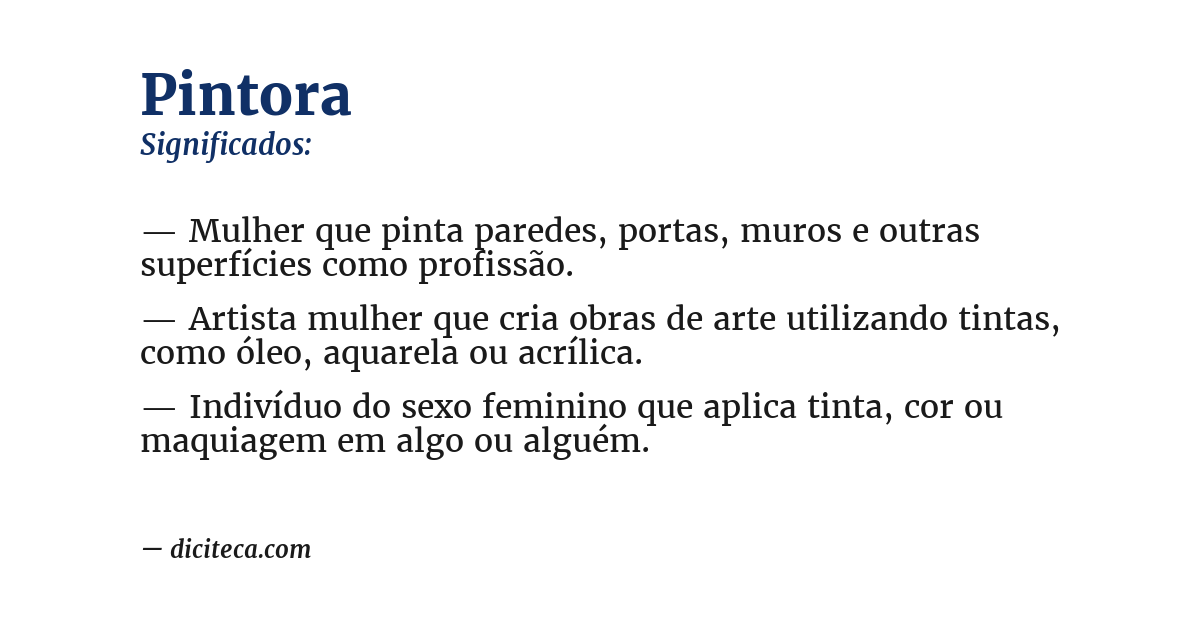Significado de pintora