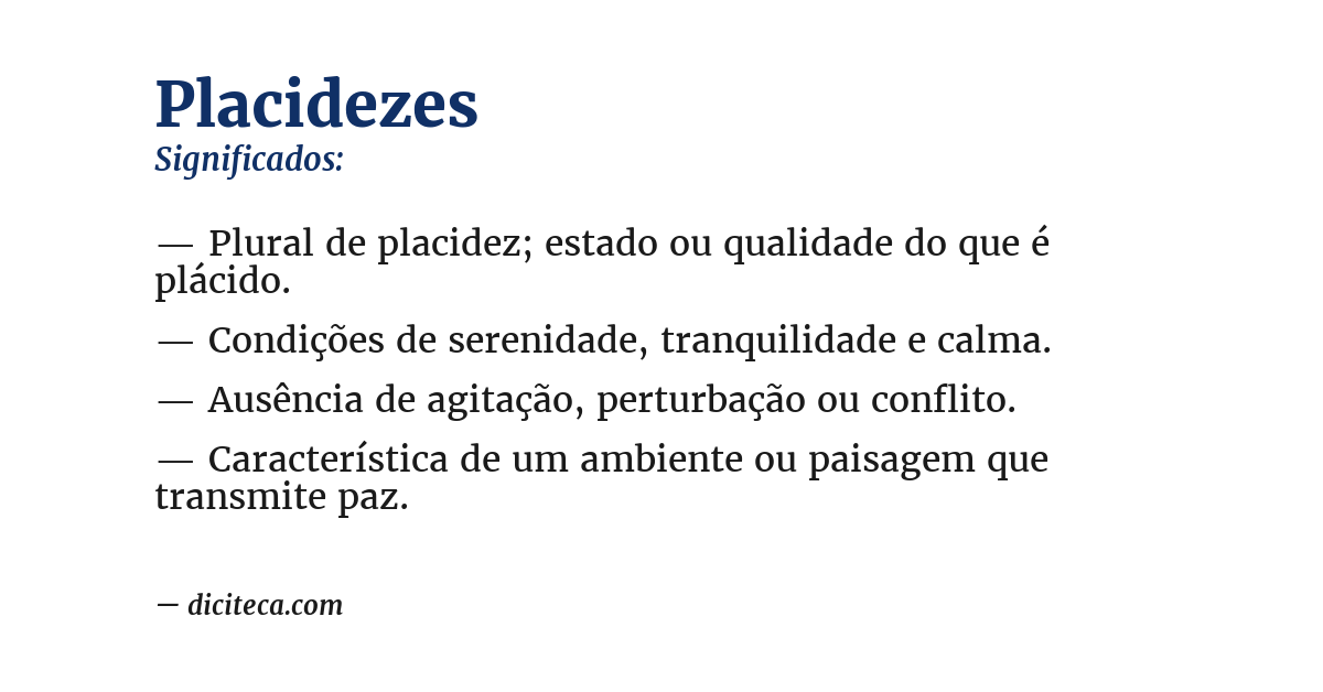 Significado de placidezes