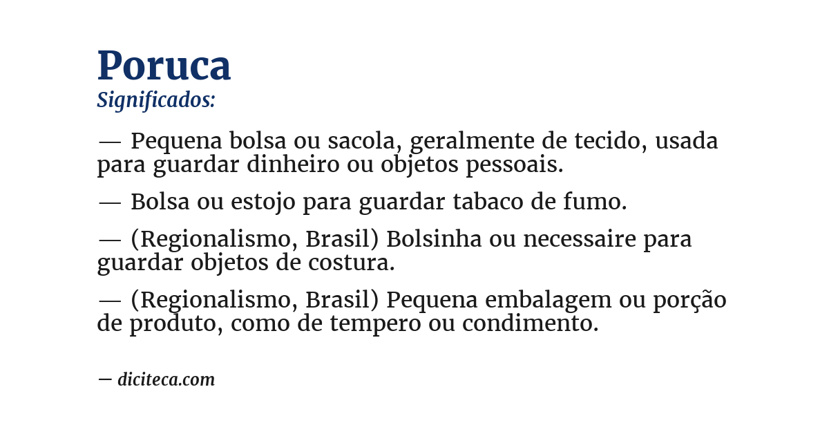 Significado de poruca