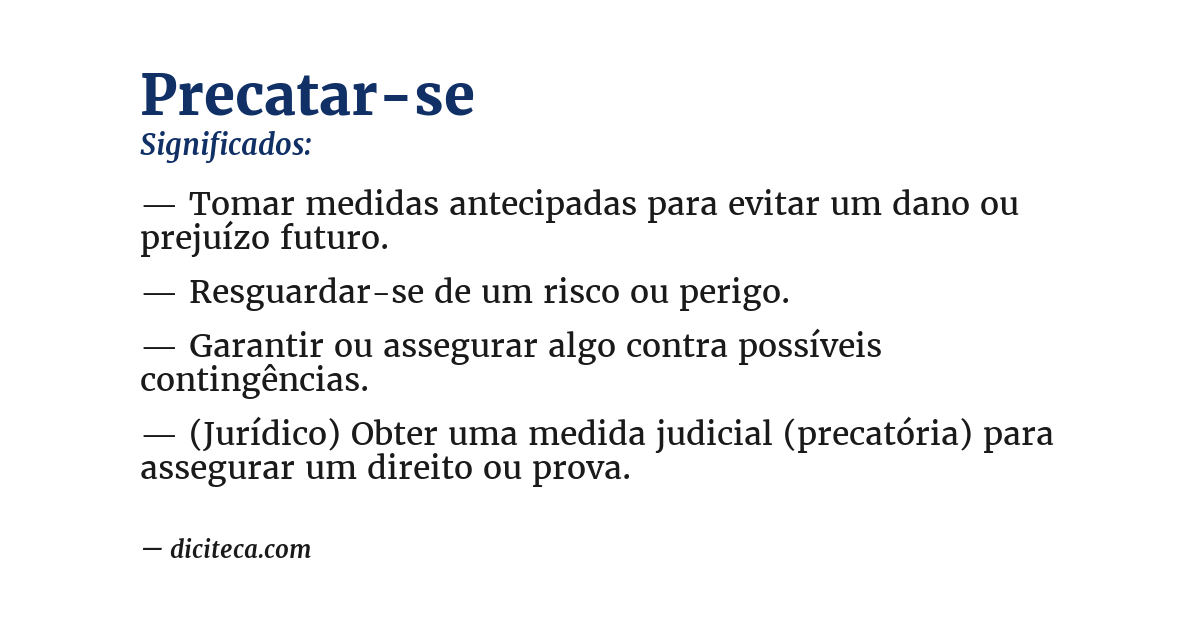 Significado de precatar-se
