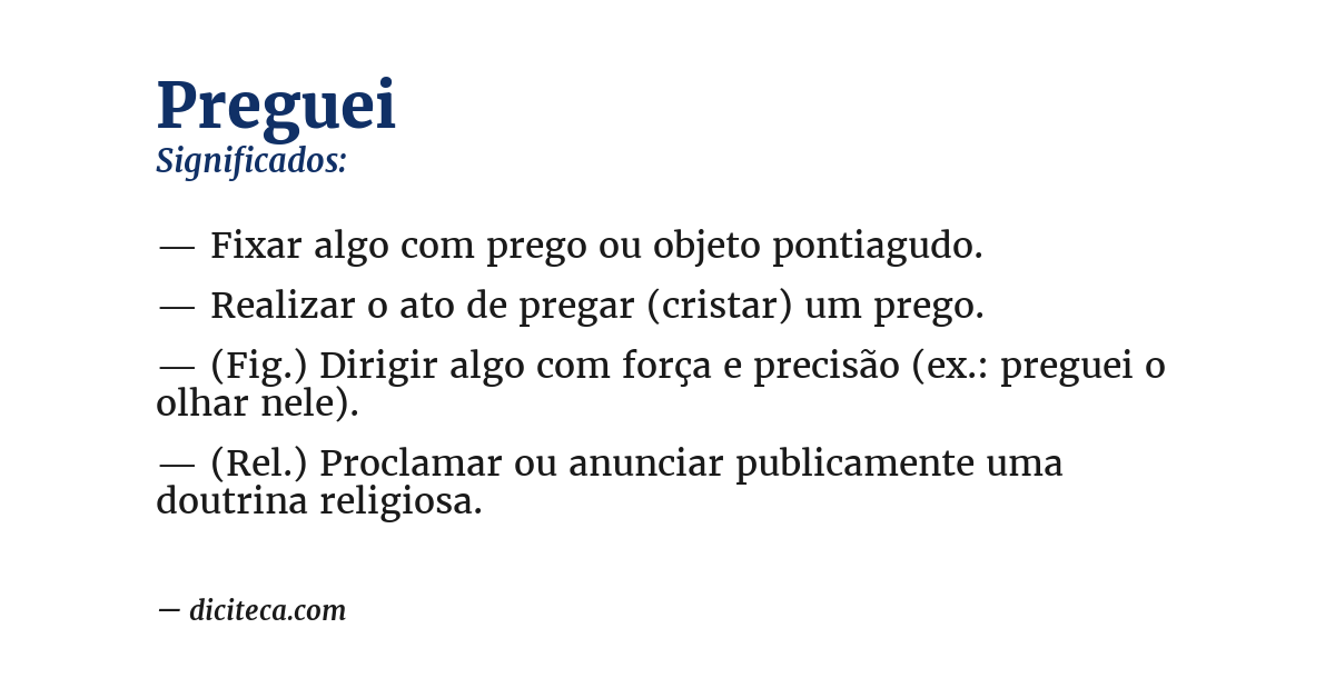 Significado de preguei