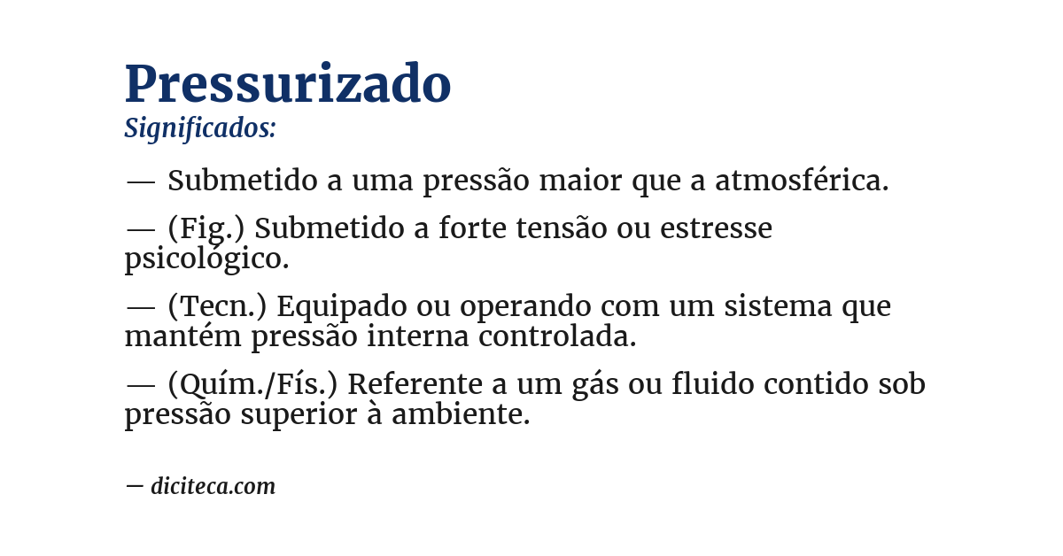 Significado de pressurizado