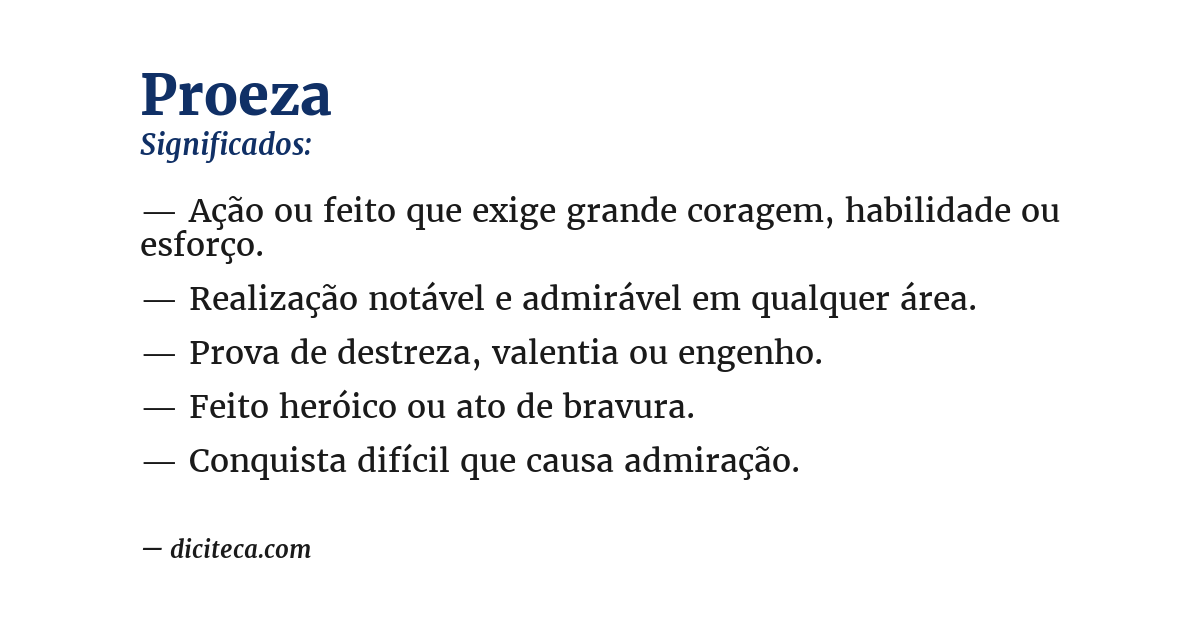 Significado de proeza