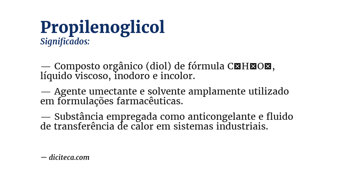 Significado de propilenoglicol
