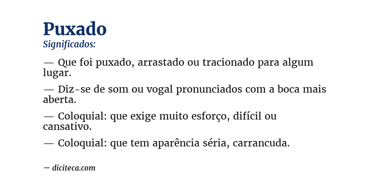 Significado de puxado