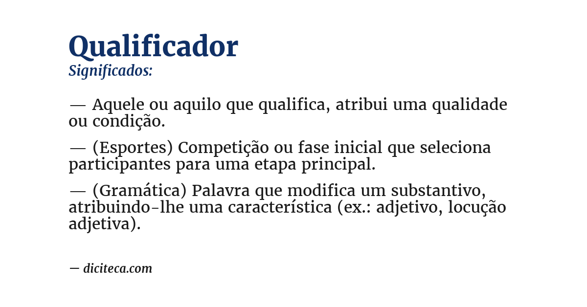 Significado de qualificador