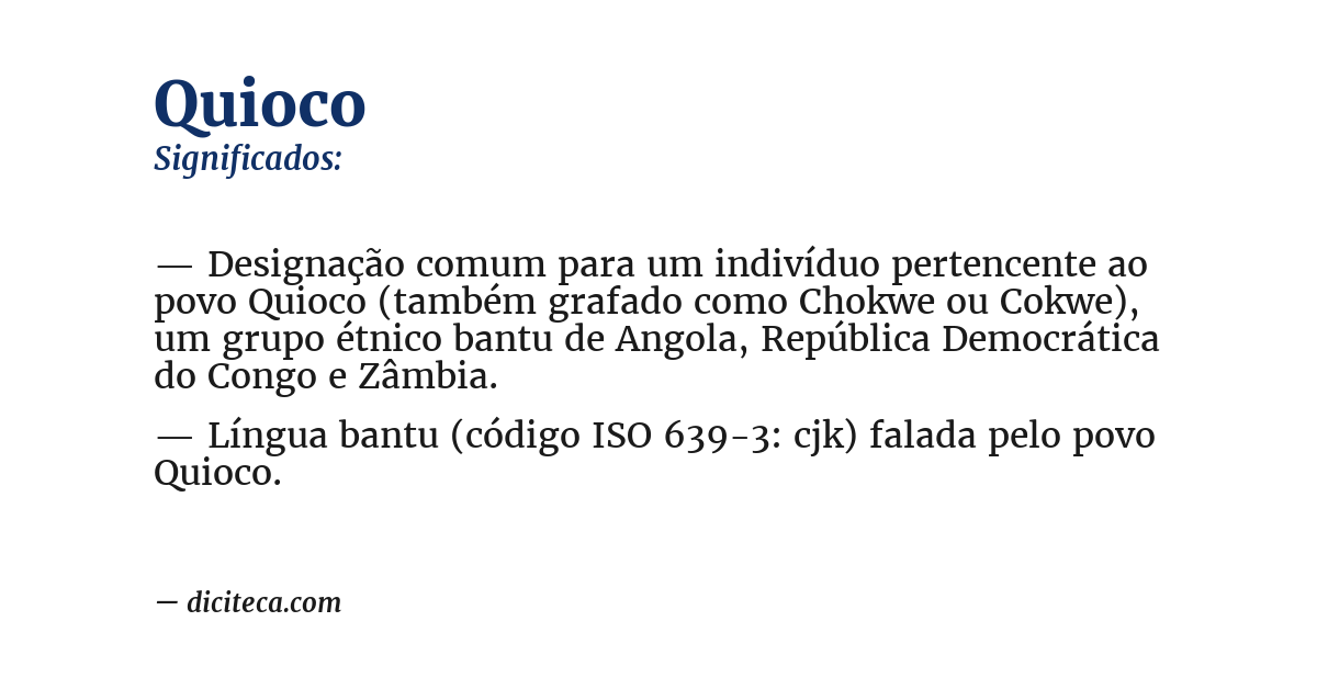 Significado de quioco