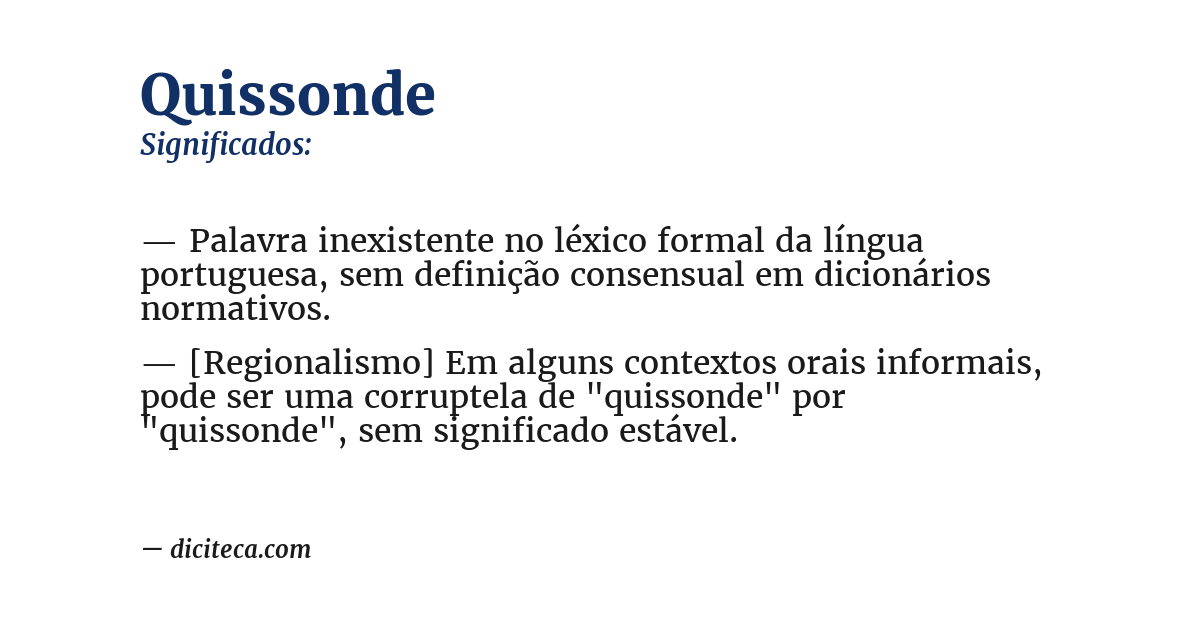 Significado de quissonde