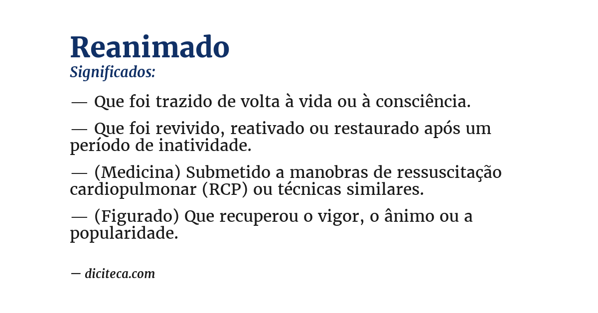 Significado de reanimado