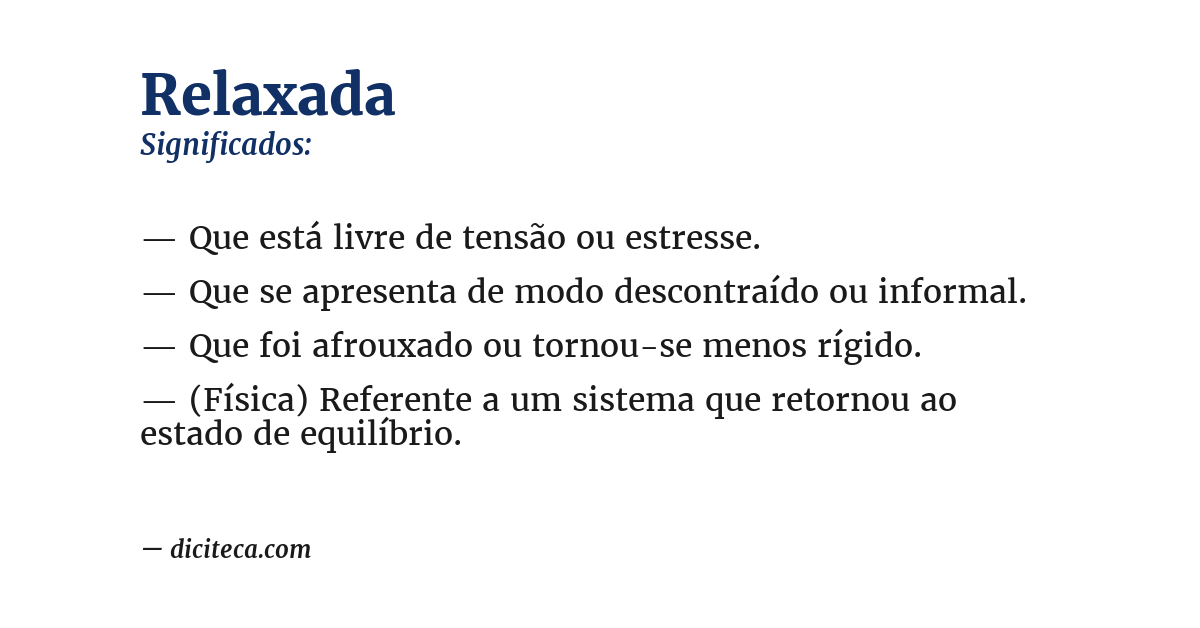 Significado de relaxada