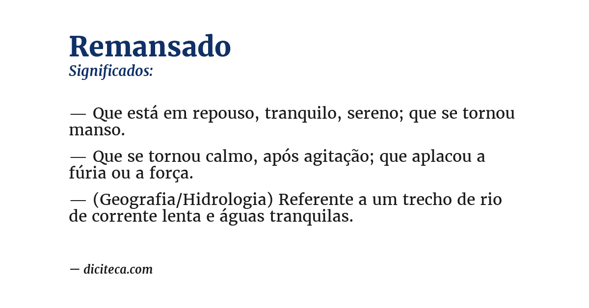 Significado de remansado