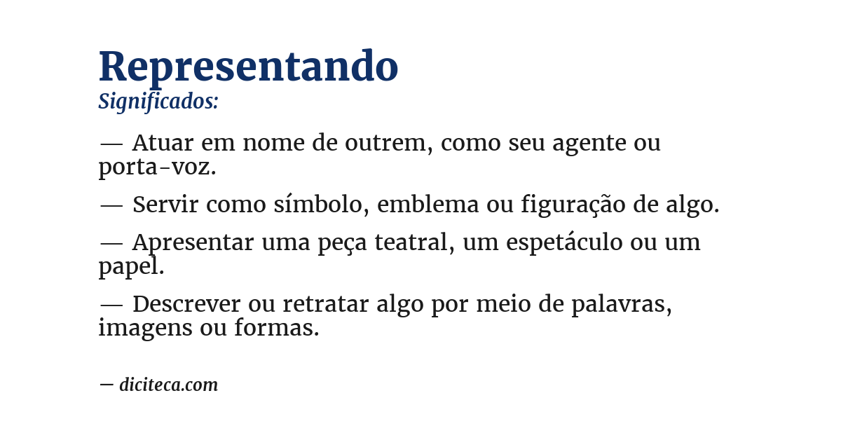 Significado de representando