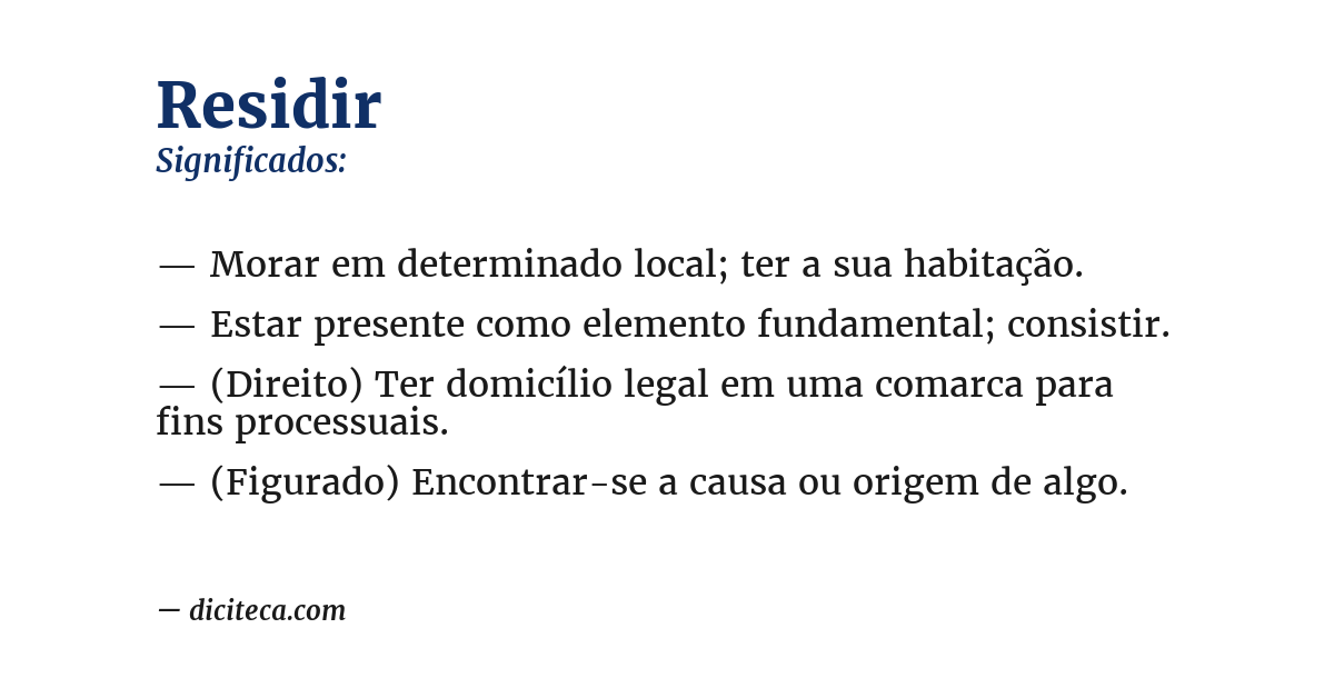 Significado de residir