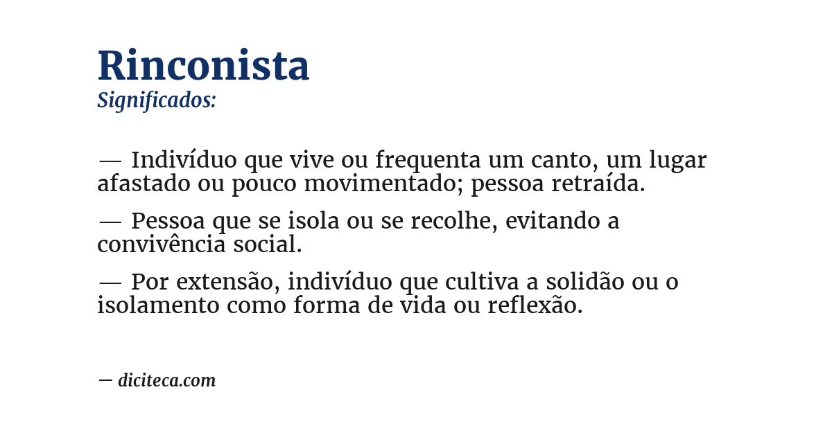 Significado de rinconista