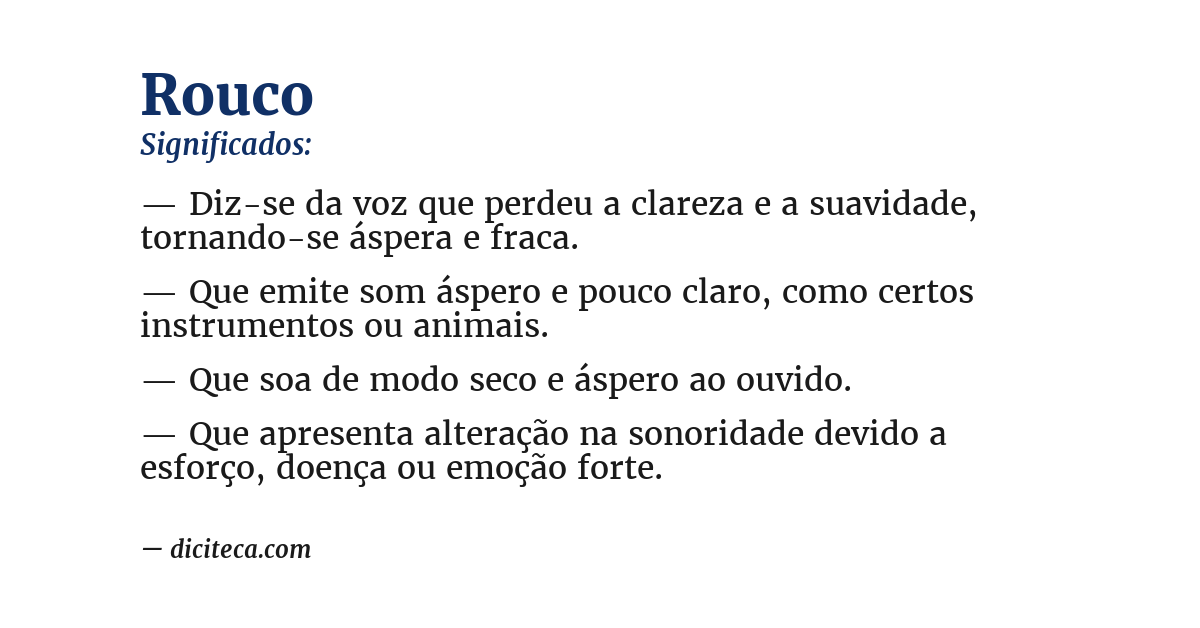 Significado de rouco