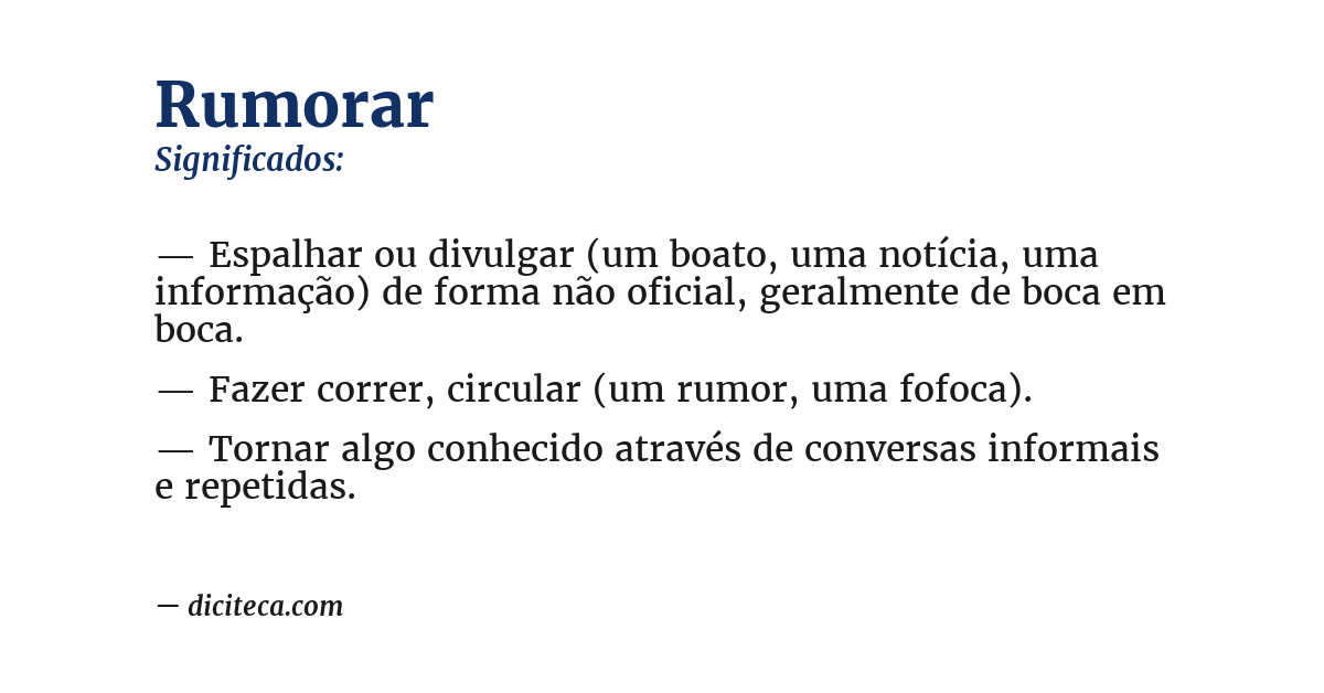 Significado de rumorar
