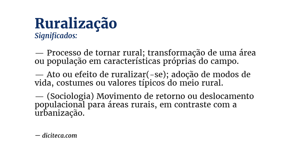 Significado de ruralização