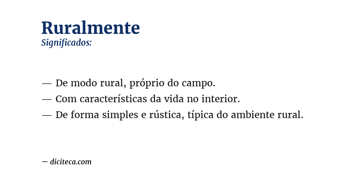 Significado de ruralmente