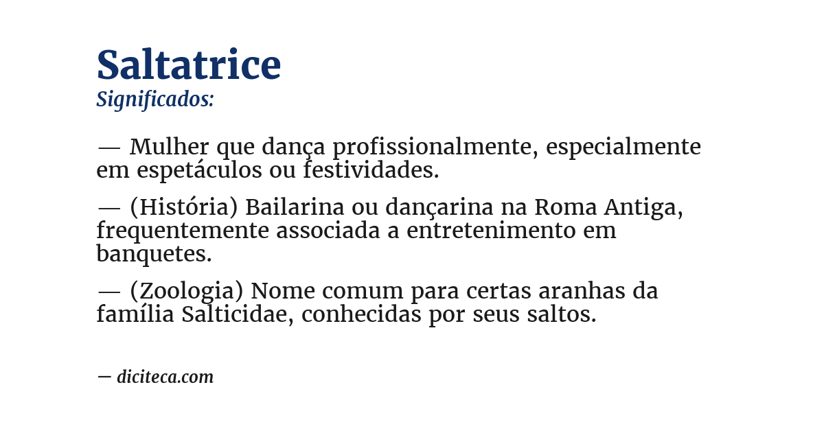Significado de saltatrice