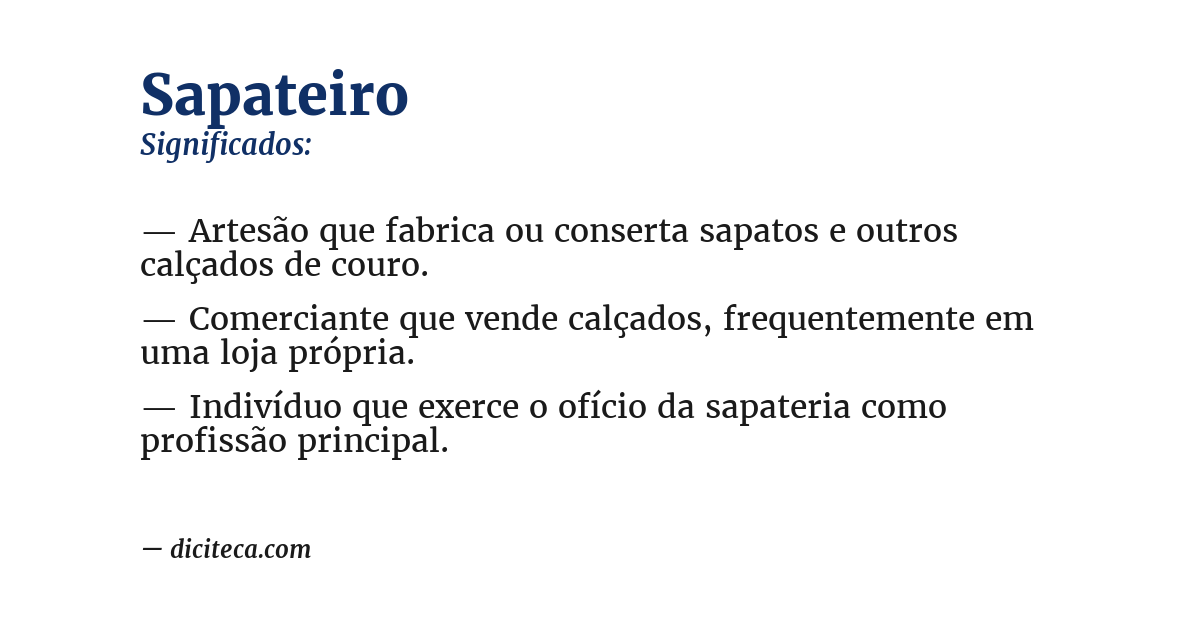 Significado de sapateiro