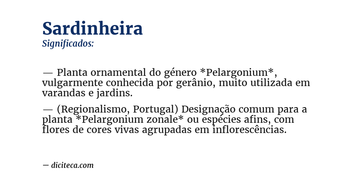 Significado de sardinheira